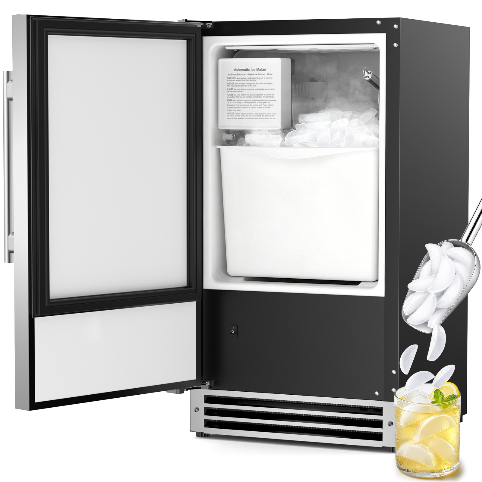 Commercial Kitchen Ice Machine - Fabbricatore di ghiaccio sottobanco, macchina per