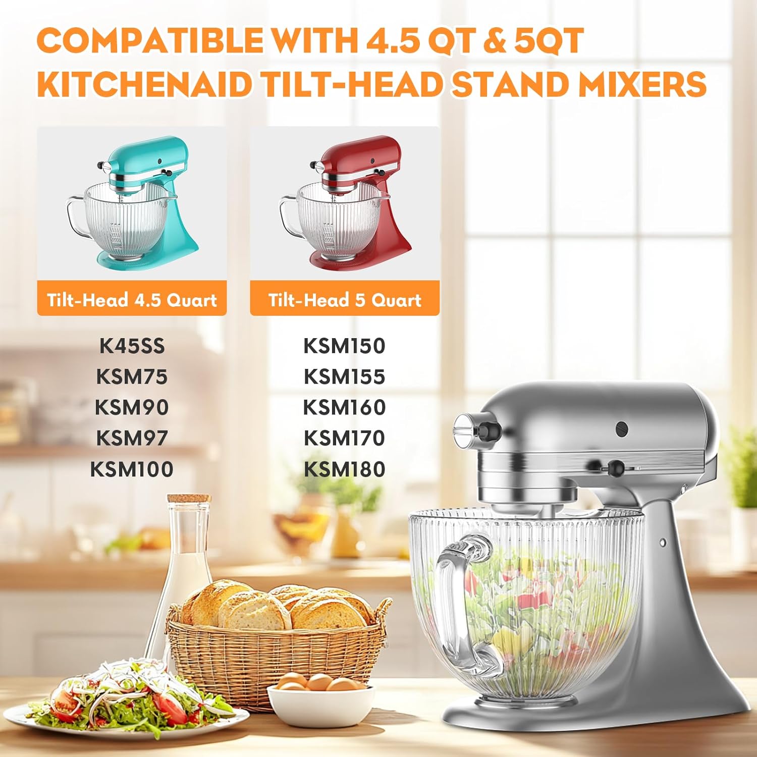 GVODE Ciotola in vetro per mix - Commercial Kitchen Aid Mixer recensione e prezzo